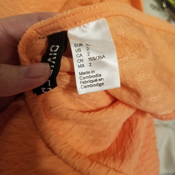 HM Cute Neon Coral Skater Dress, Sz 4 - Picture 6 of 6